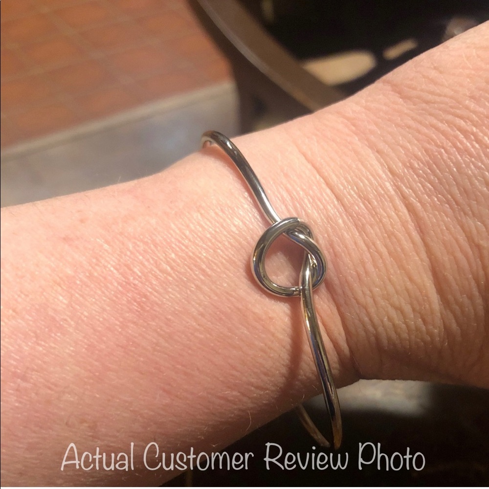 💖Handmade Silver Heart Charm Stackable Cuff 💖 - Picture 3 of 4